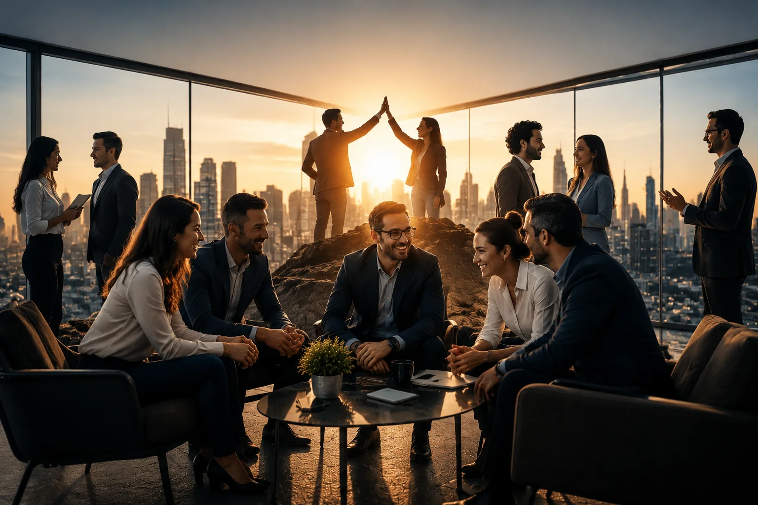Empresarios colaborando